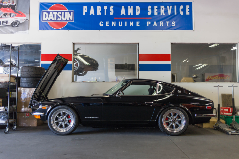 Another customer’s 1971 240Z. It has an extremely rare TC24-B1Z twin-cam cylinder head for the Nissan L-series engine from legendary engine builder, OS Giken. It has a transmission from a 350Z, makes over 470 HP at the crank and the redline is somewhere north of 9,000 rpm.